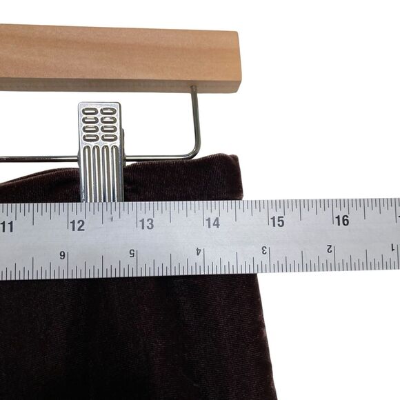 BCBGMaxAzria 90s Tiered Velvet Peasant Skirt Size 2 Brown Rayon Silk Boho - Picture 6 of 11